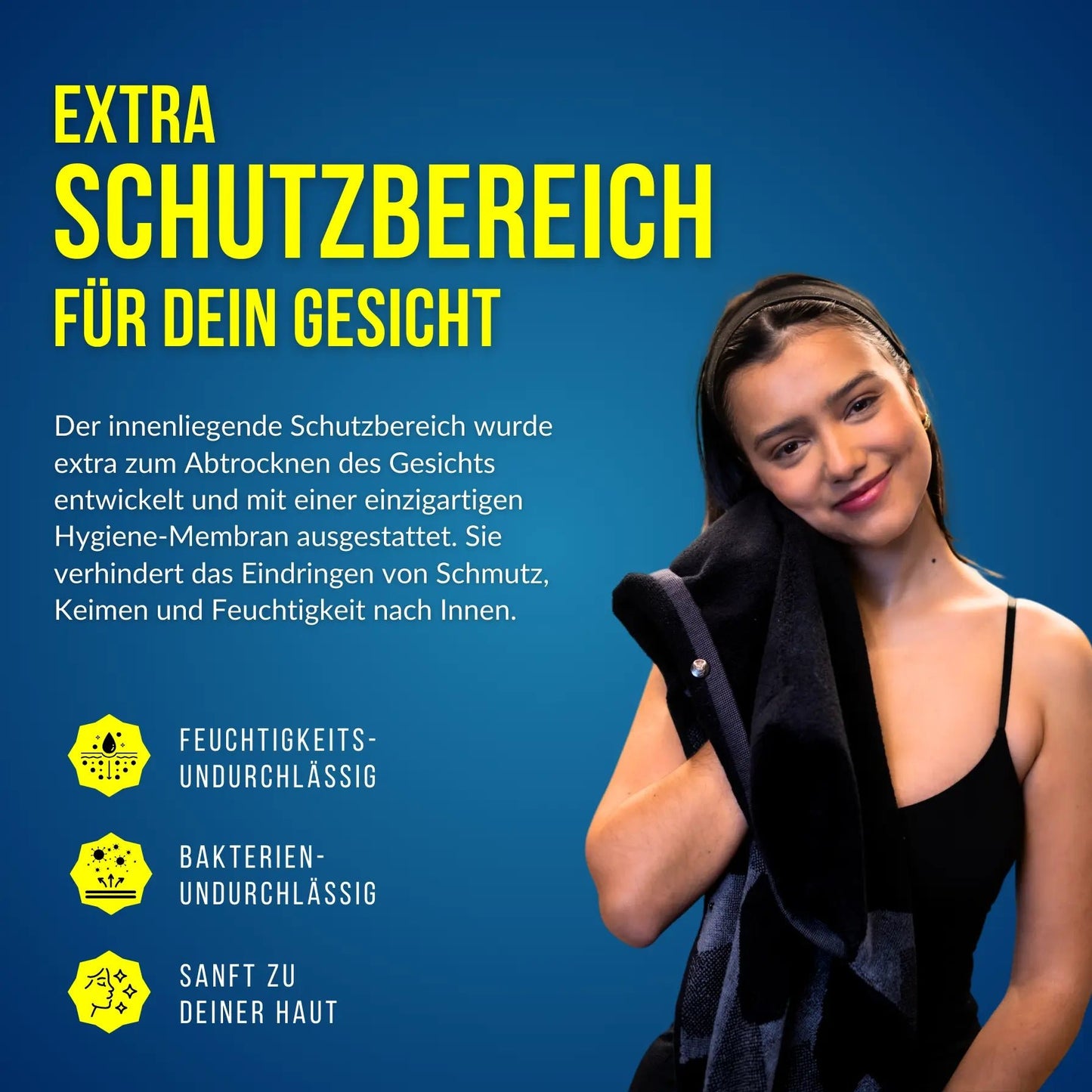 EVRDRY! - Fitness Handtuch / Sporthandtuch - 100% Baumwolle (125 x 50 cm) - VARRATON